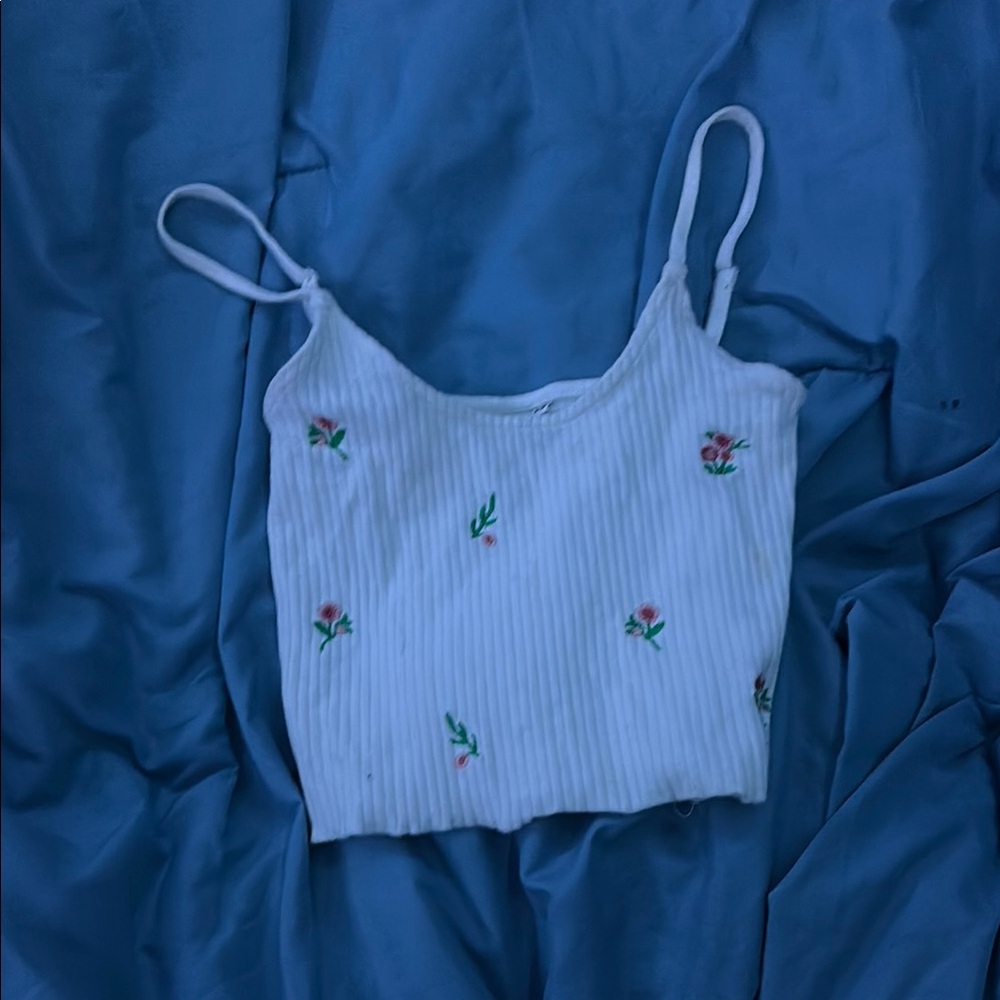 White Floral Women's Top